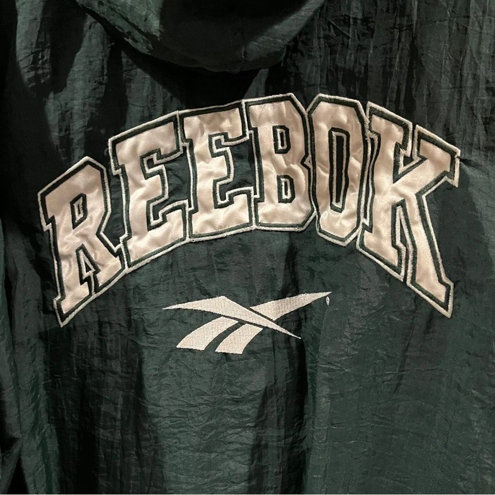 Vintage Reebok Emerald Green Embroidered Windbreaker - Size XL